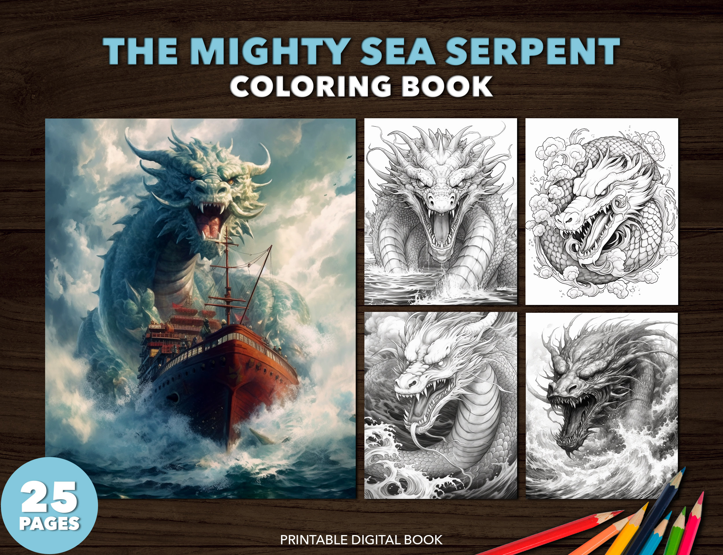 Sea serpent coloring