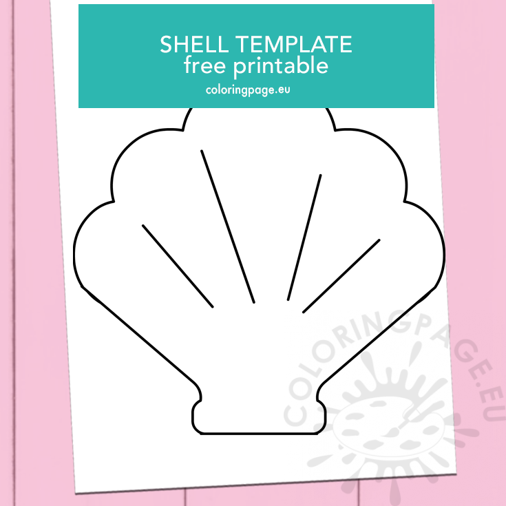 Shell template coloring page