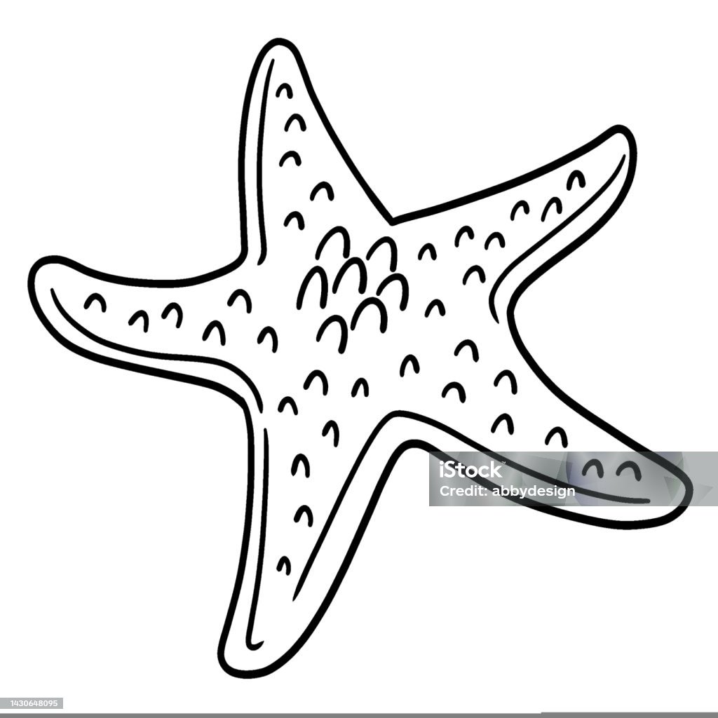 Sea star isolated coloring page for kids stock illustration
