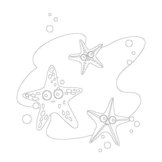 Premium vector sea star coloring page illustration