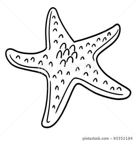 Sea star isolated coloring page for kids