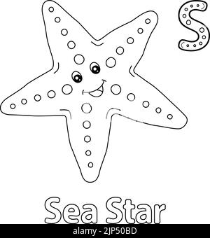 Sea star coloring page illustration stock vector image art