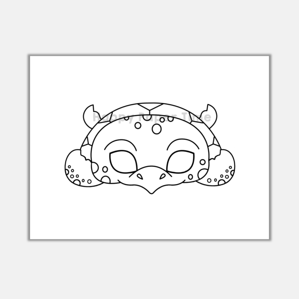 Sea turtle paper masks printable ocean animal coloring craft activity made by teachers
