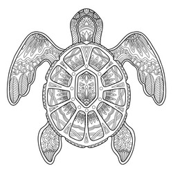 Adult turtle coloring pages vector images over