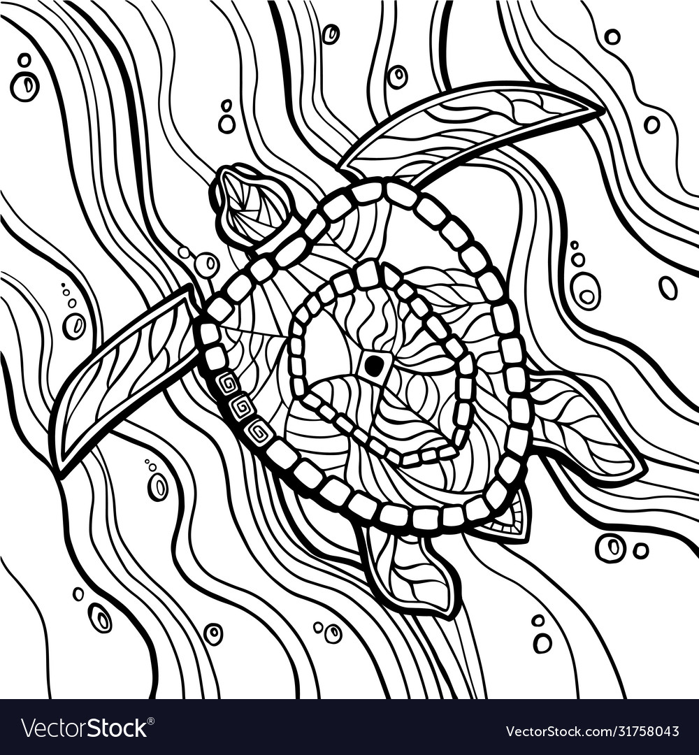 Sea turtle coloring book royalty free vector image
