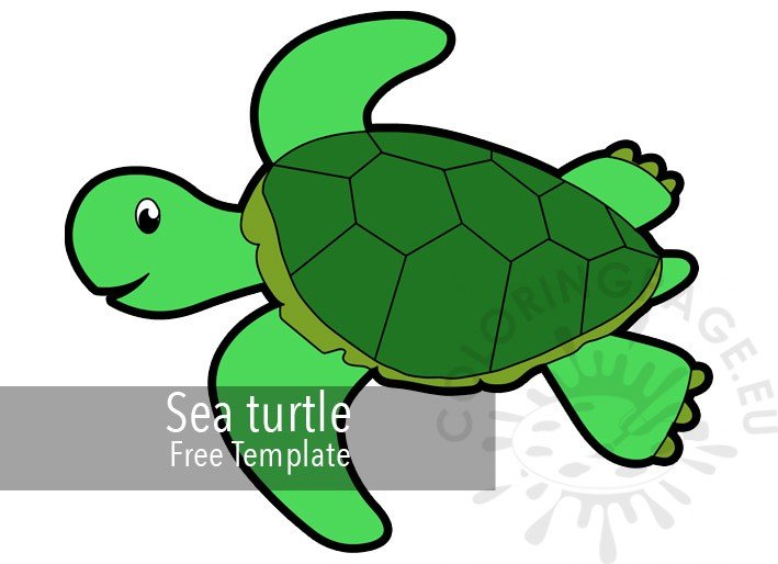 Green sea turtle printable coloring page