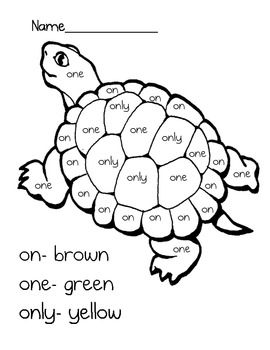 Color by word turtle turtle activities turtle book turtle drawing