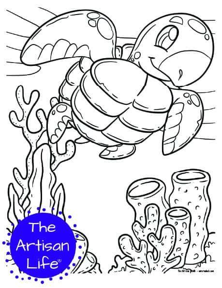 Free printable cute sea creature coloring pages for kids