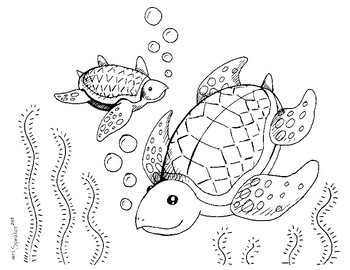 Sea turtles coloring page by mrsspeaker tpt