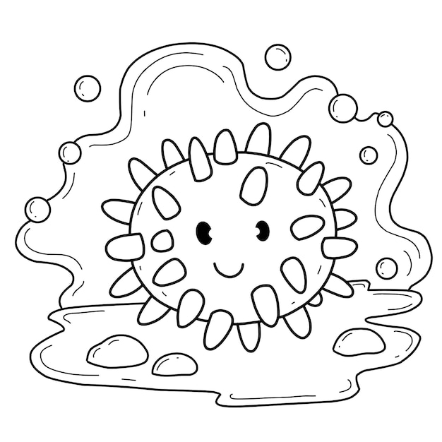 Premium vector animals coloring book alphabet isolated on white background vector cartoon sea urchin