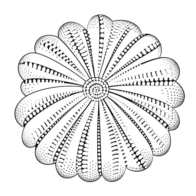 Premium ai image black and white coloring picture of a sea urchin