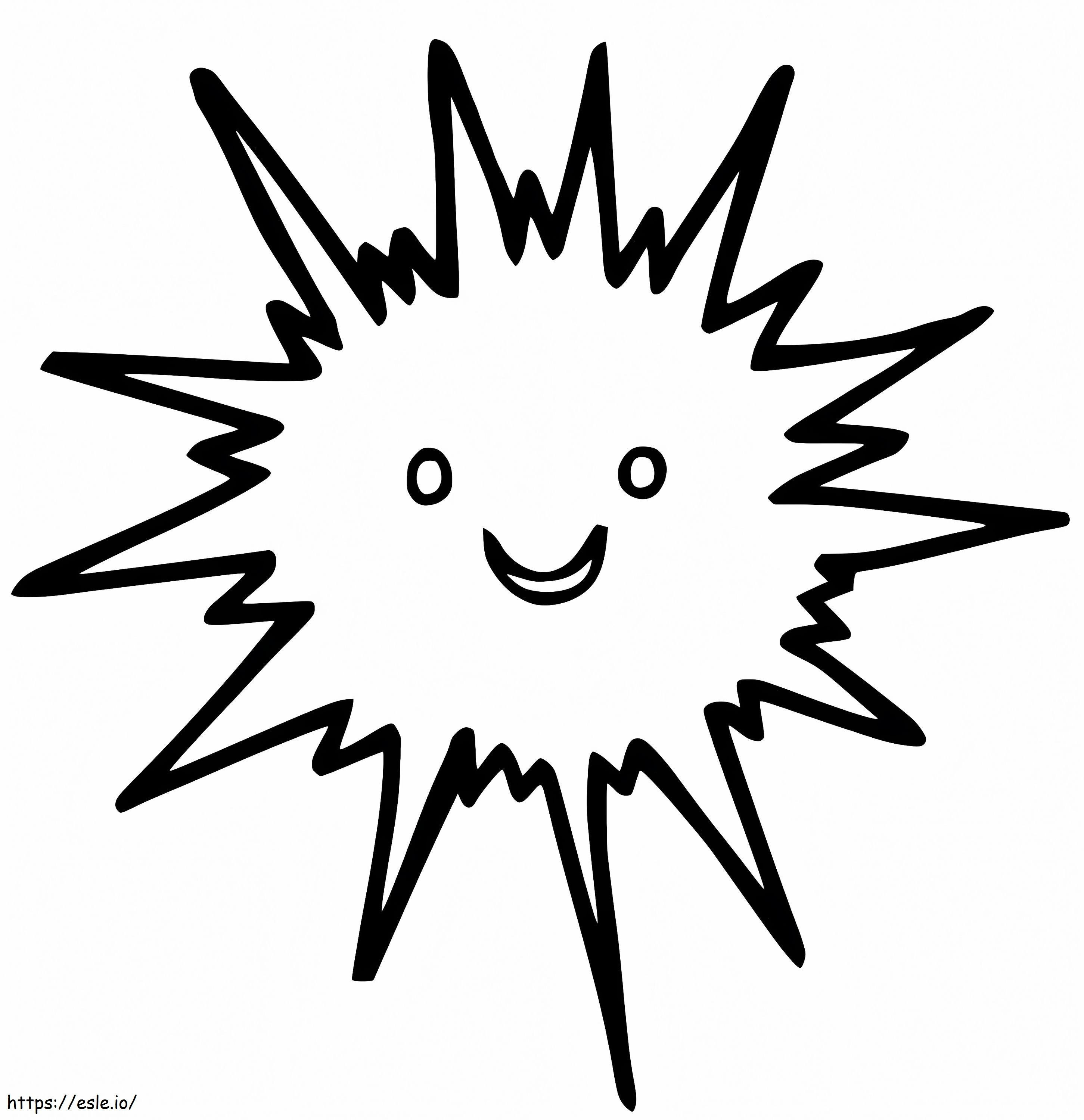 Cute sea urchin coloring page