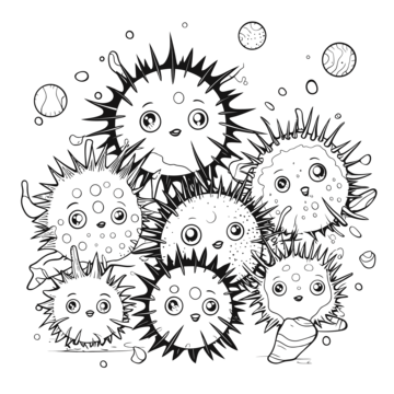 Sea urchin coloring page png transparent images free download vector files