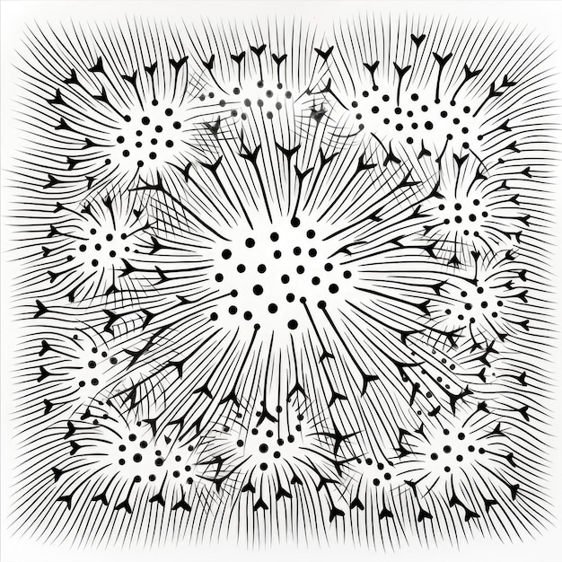 Premium ai image black and white coloring picture of a sea urchin