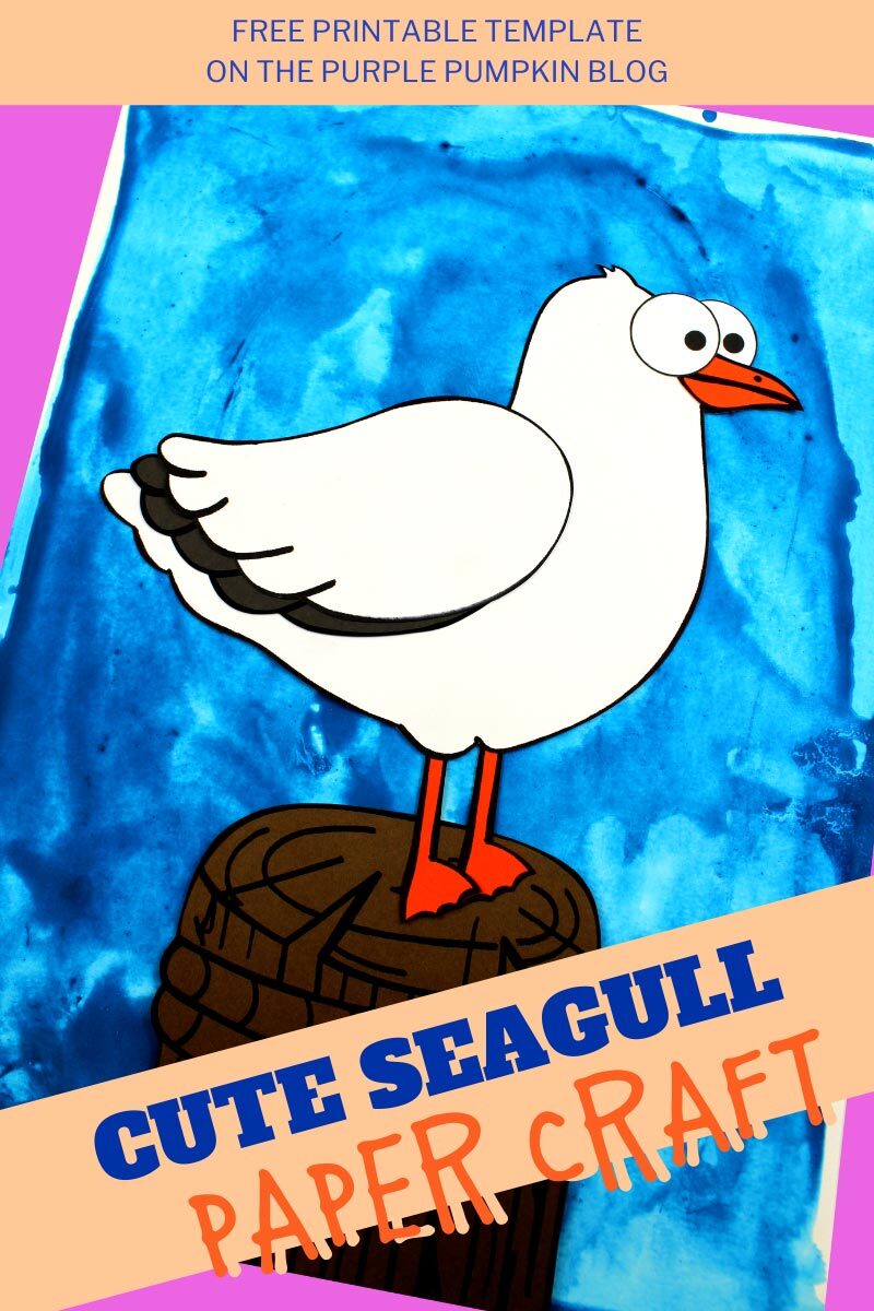 Free printable paper seagull craft template seaside activity