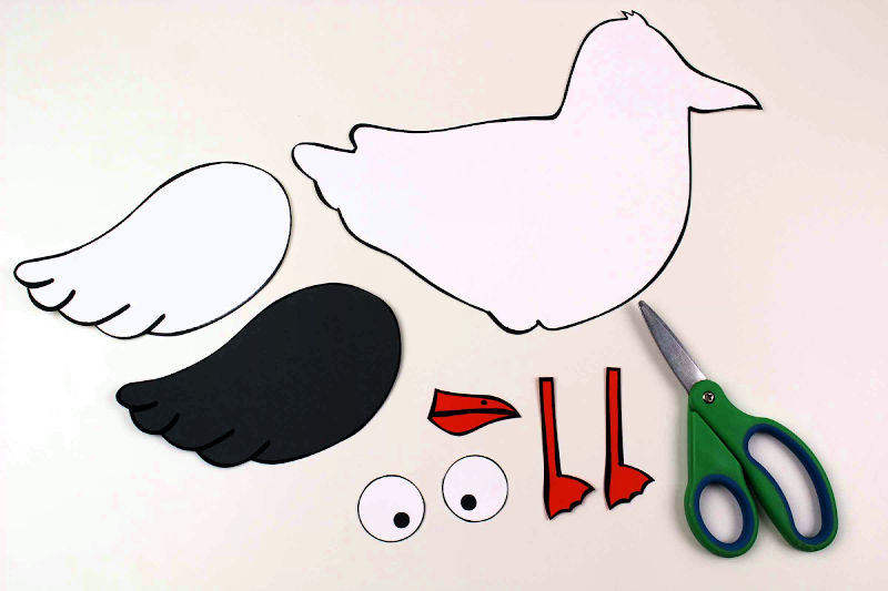 Seagull craft with free printable template