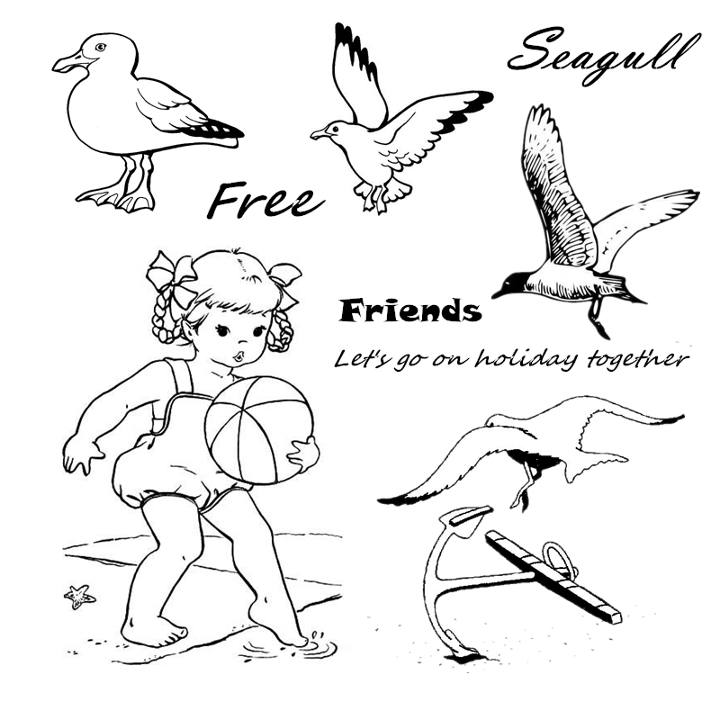 New christmas scrapbooking material craft girl stamps seagull vacation flowers clear baby stamps metal cutting dies stencils