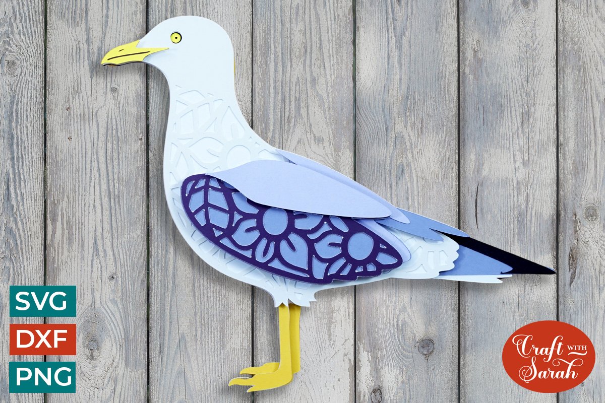 Seagull svg d layered seagull bird cutting file