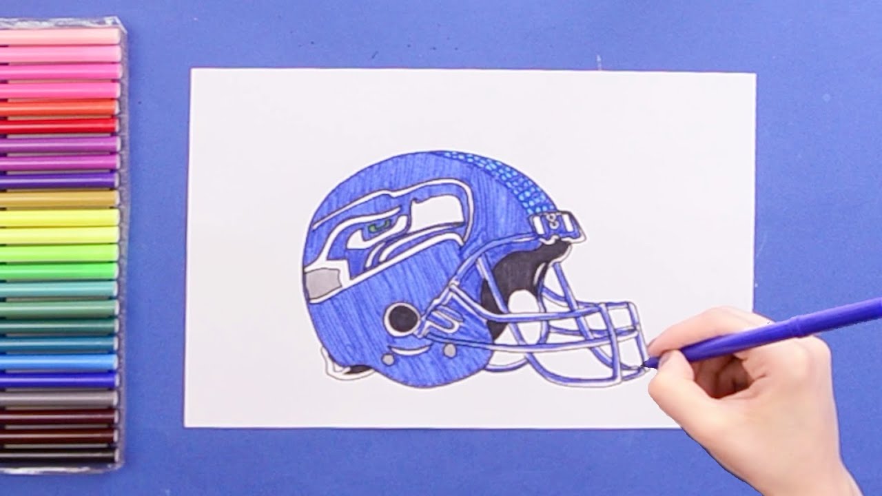 How to draw seattle seahawks helet nfl tea