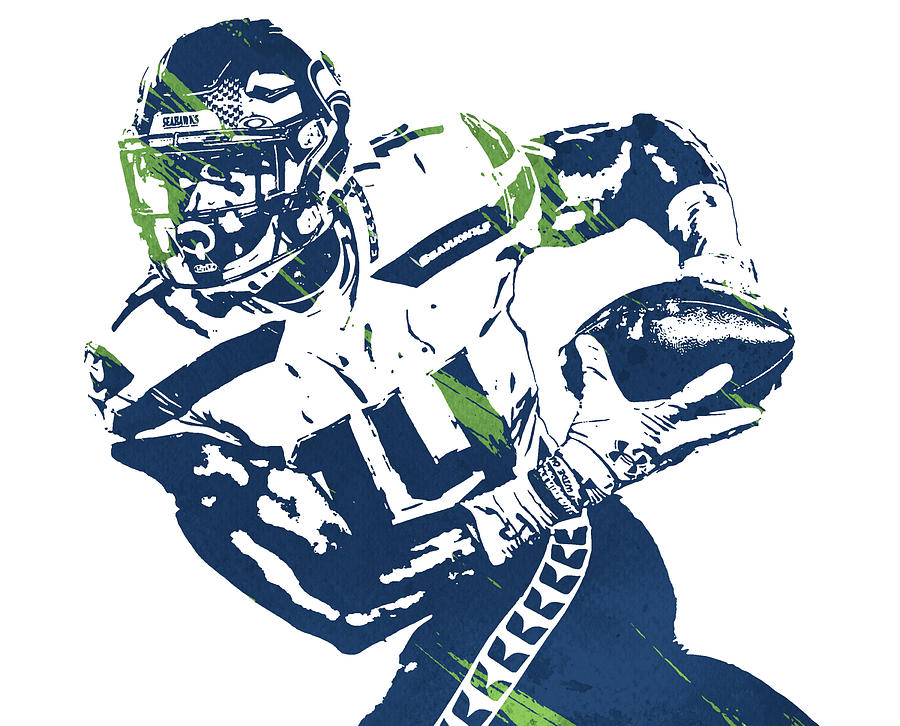 Dk metcalf seattle seahawks watercolor strokes pixel art mixed media by joe hamilton