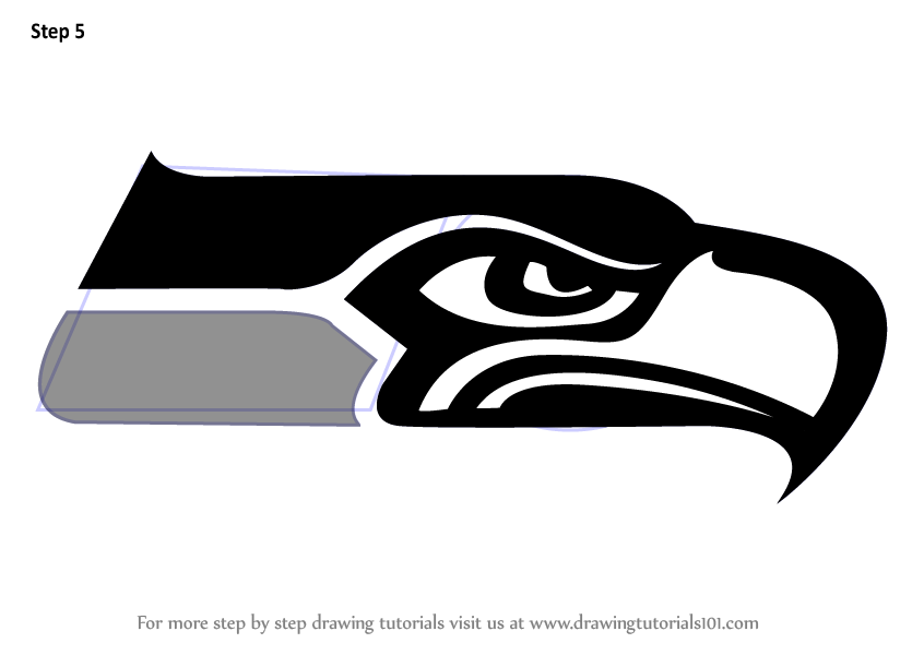 How to draw seattle seahawks logo nfl step by step