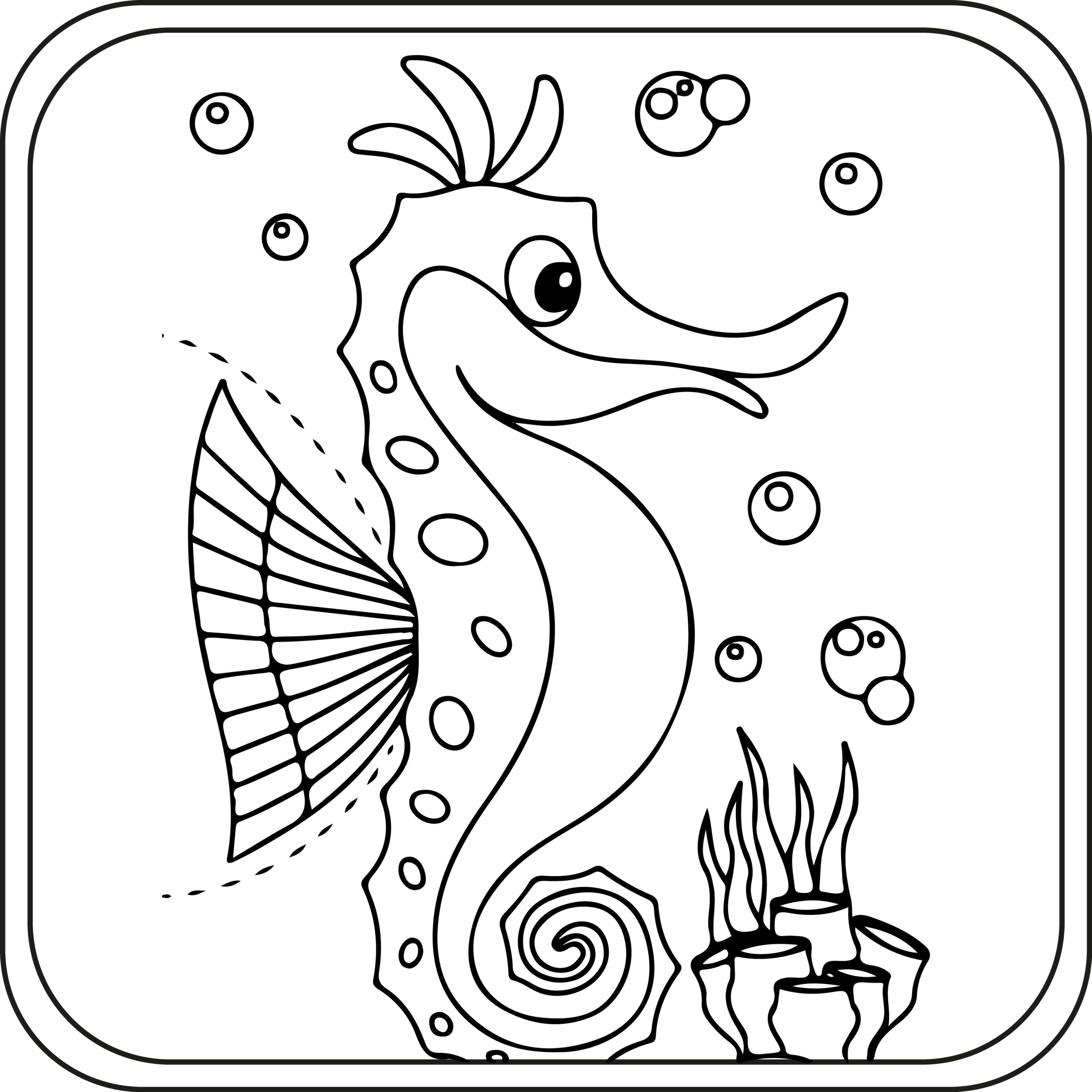 Seahorse coloring pages preschool kindergarten first grade made by teachers