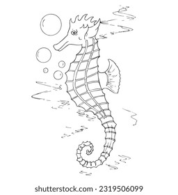 Seahorse coloring page images stock photos d objects vectors