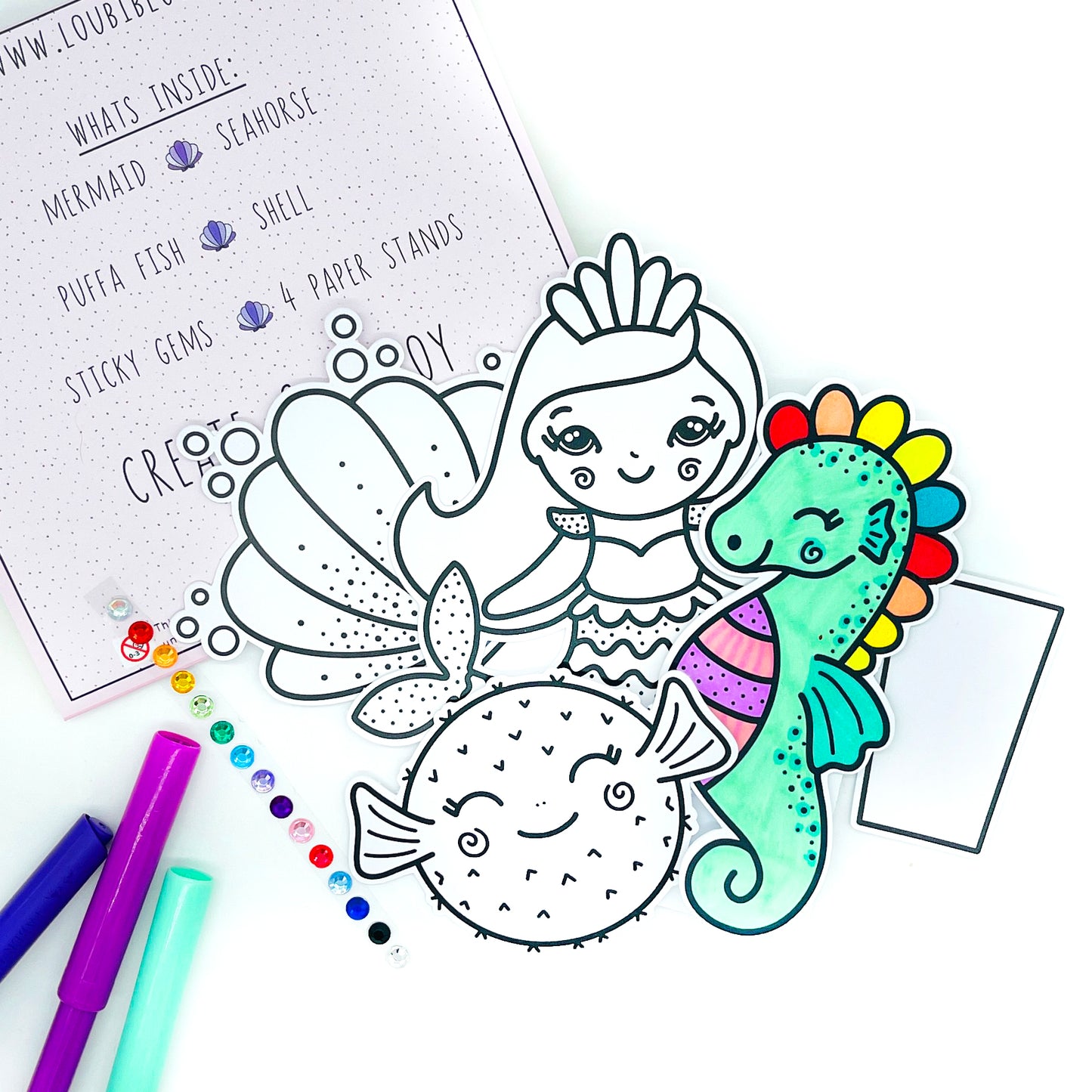 Mermaid colouring craft â