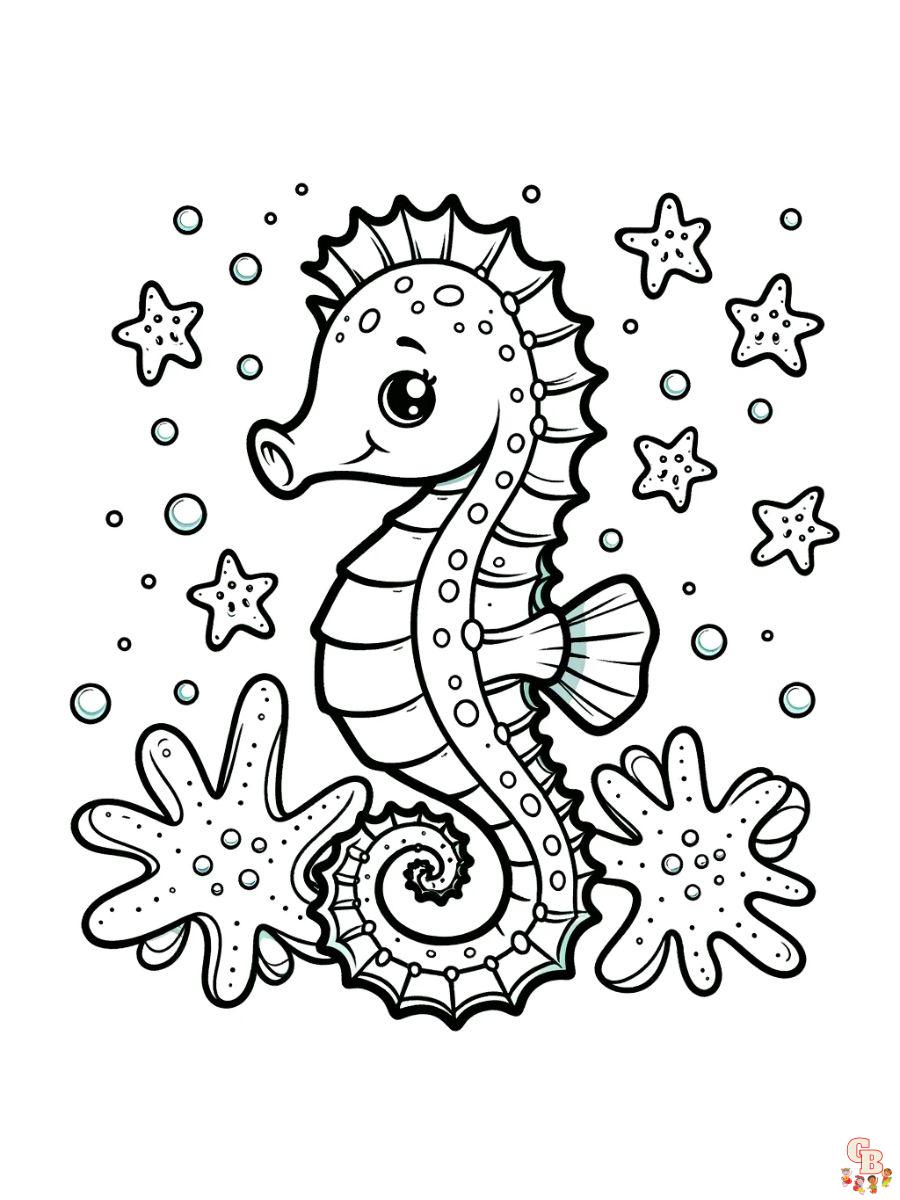 Seahorse coloring pages