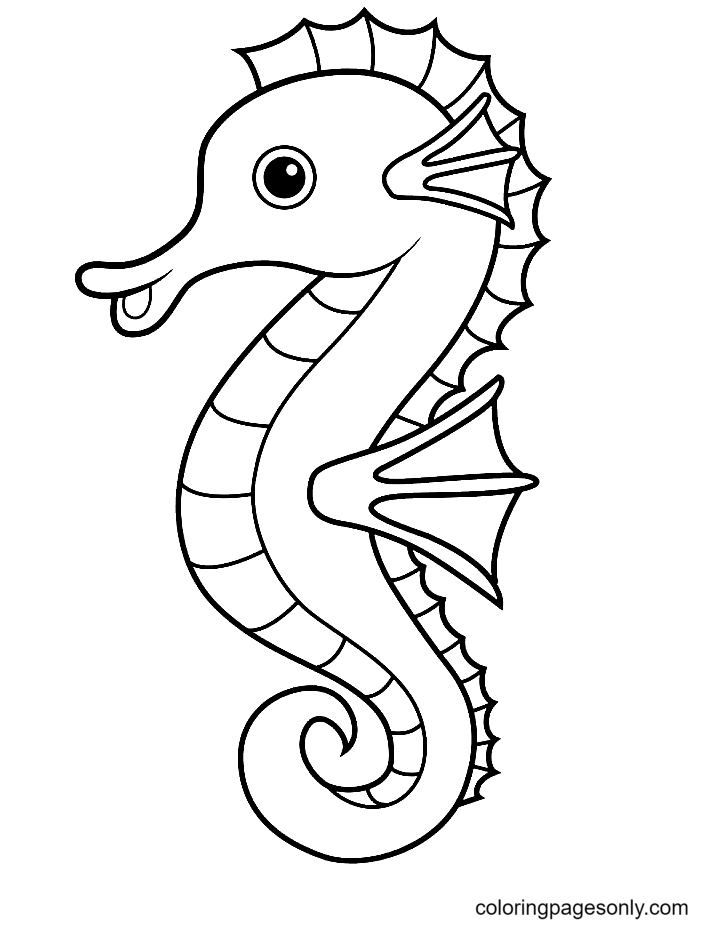 Seahorse coloring pages printable for free download
