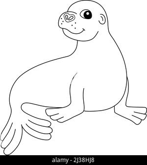 Seal coloring page isolated for kids stock vector image art