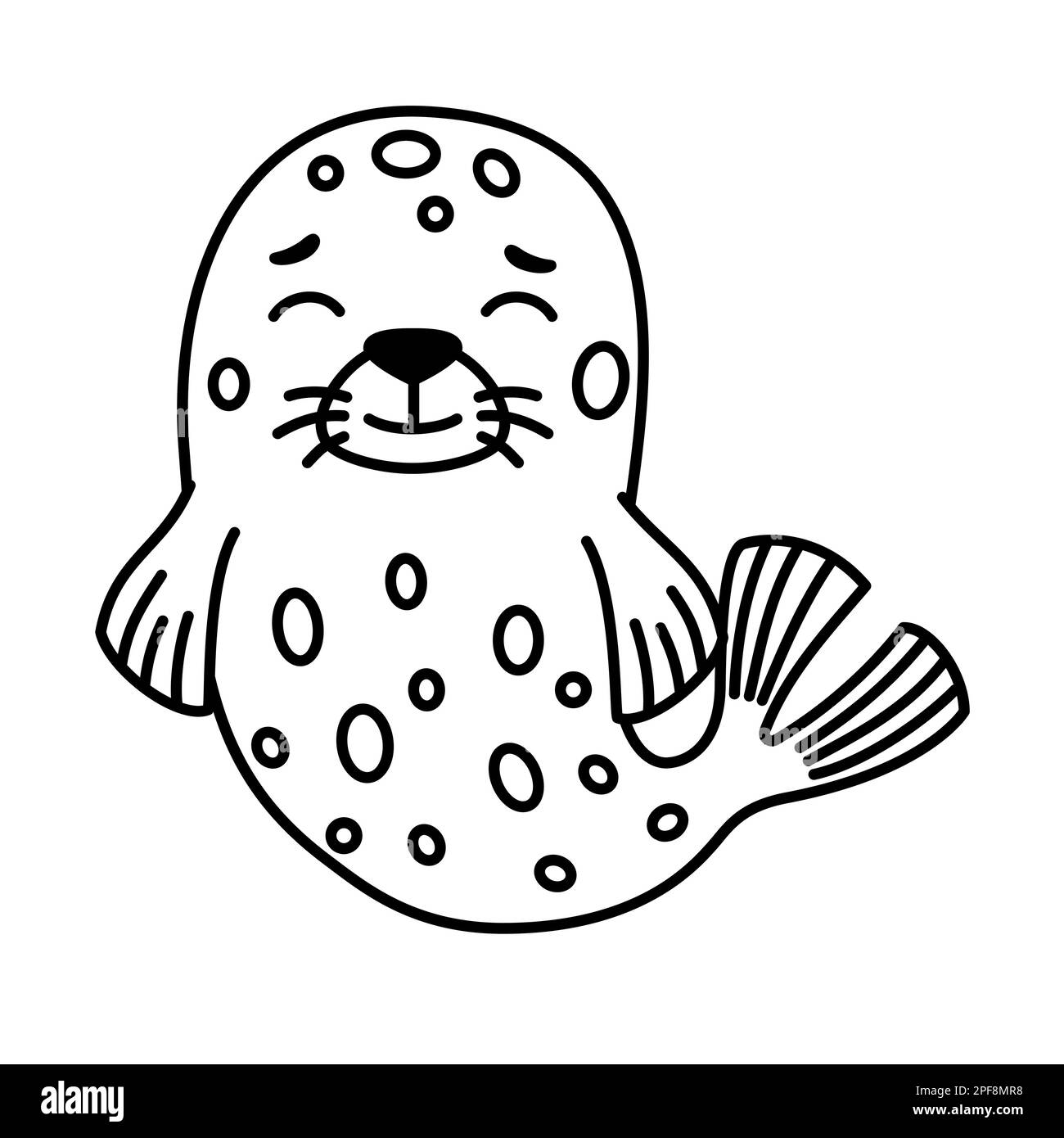 Children coloring book vector illustration of seal in a cartoon style stock vector image art