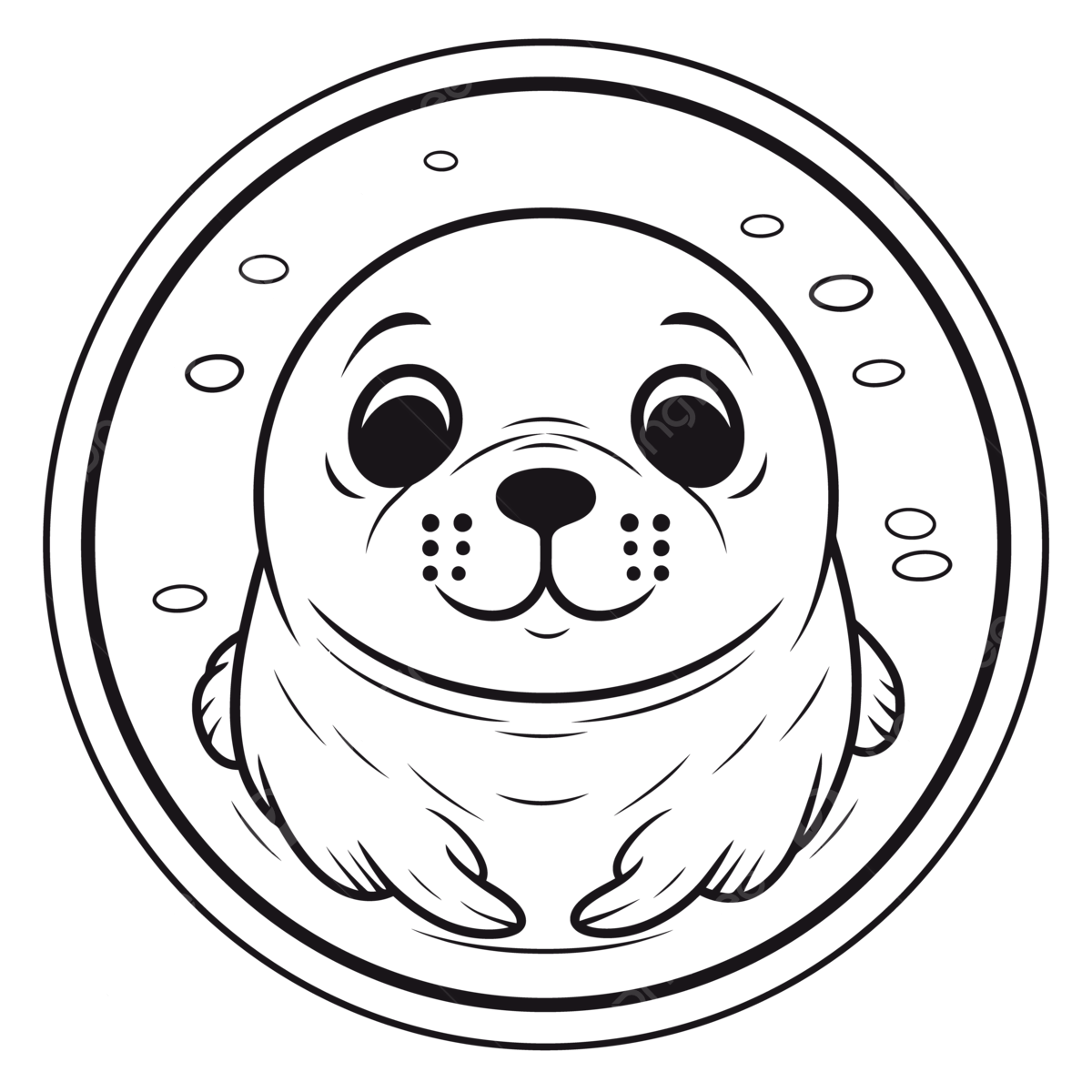Symbol of the seal coloring on white background outline sketch drawing vector easy seal drawing easy seal outline easy seal sketch png and vector with transparent background for free download