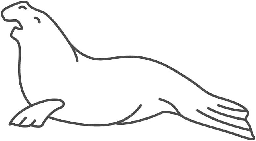 Elephant seal simplistic inch dark grey indoor outdoor vinyl decal tools home improvement
