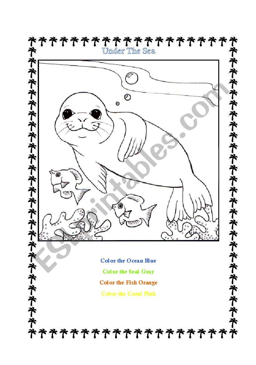 Under the sea coloring page