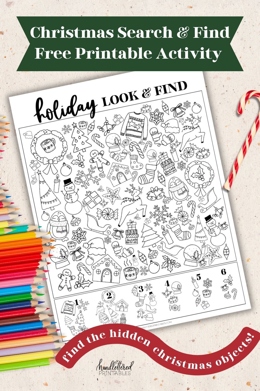 Holiday look find find the hidden christmas objects printable