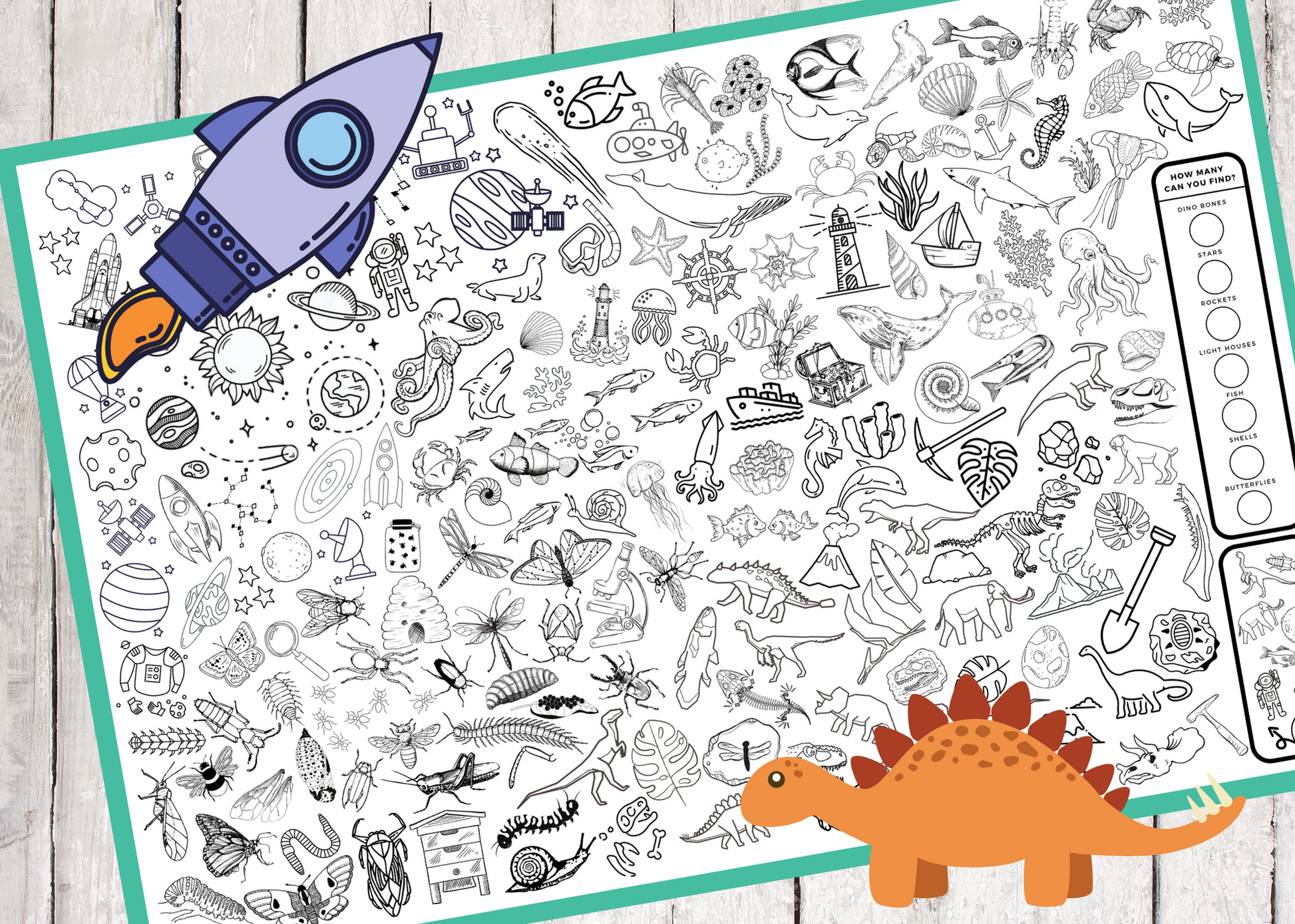 Science themed search find coloring poster jumbo sized â joy learning pany
