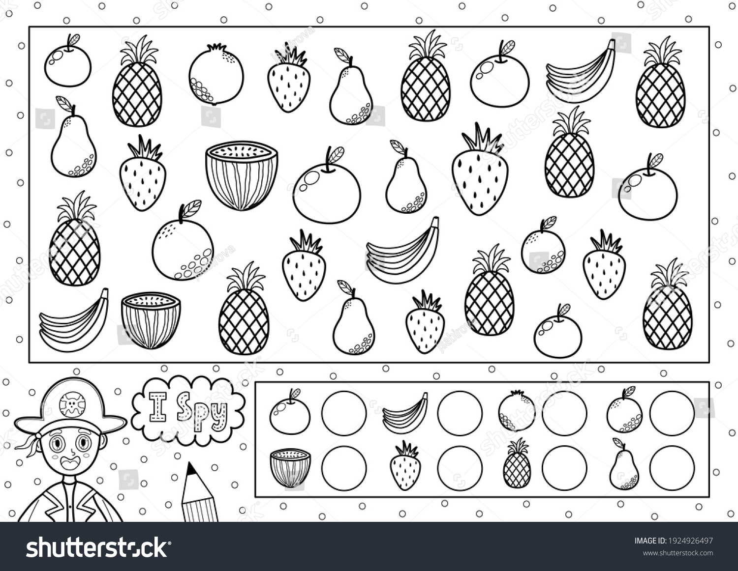 Spy game coloring page kids find stock vector royalty free