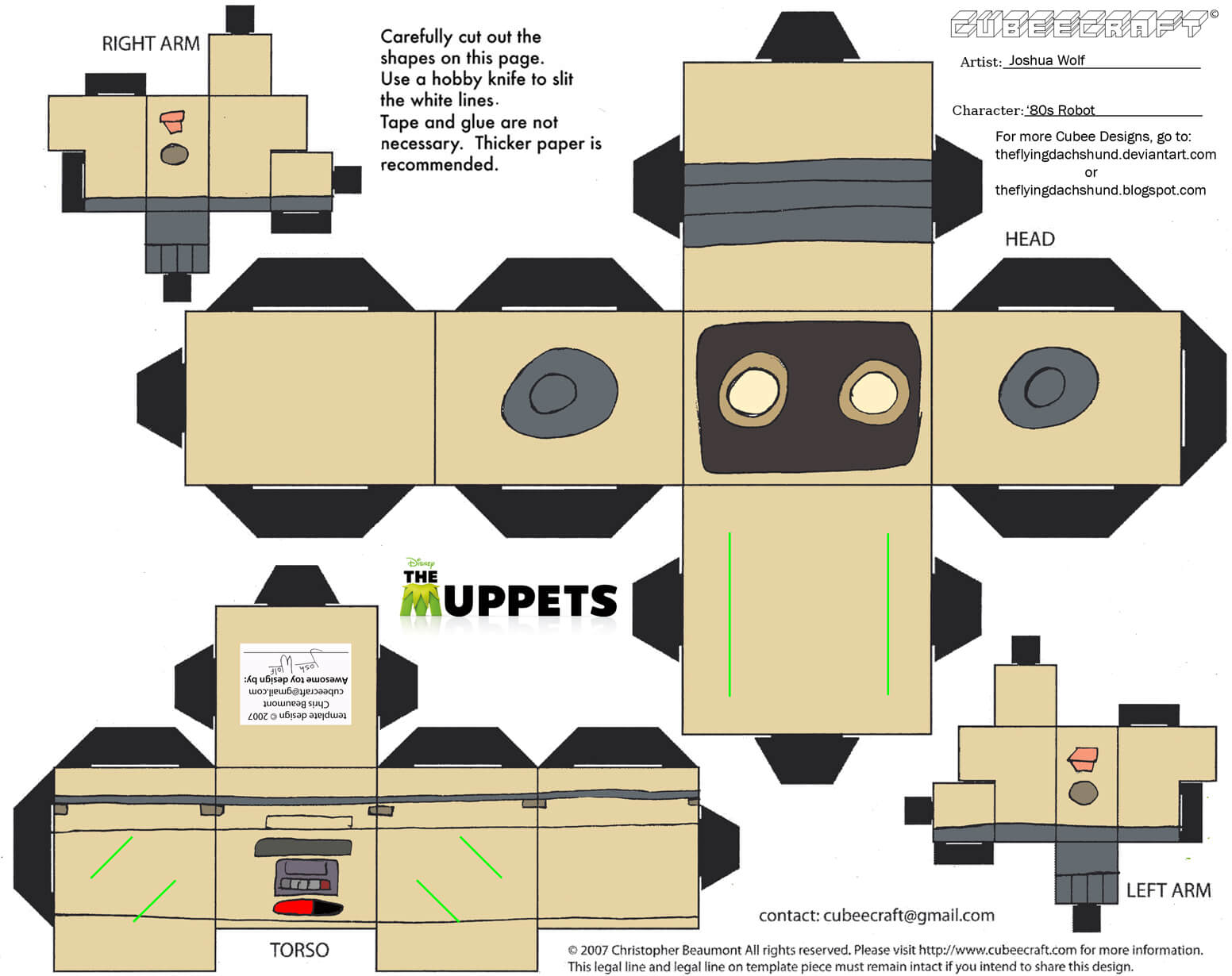 S robot paper toy free printable papercraft templates