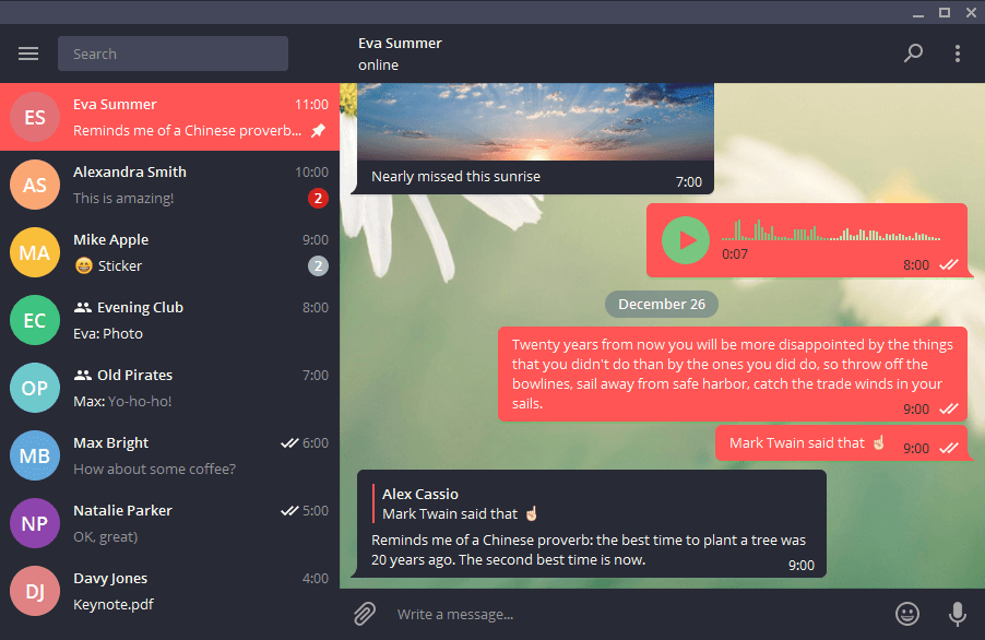 Dracula telegram desktop theme