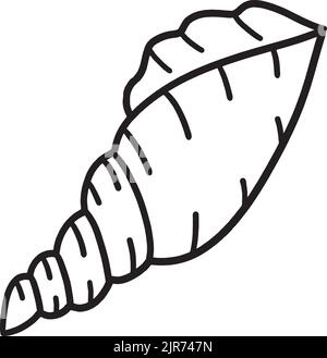 Sea shell coloring page for kids cartoon and outline sea shells vector illustration stock vector image art