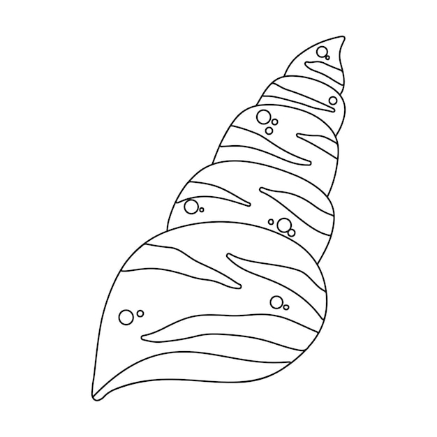 Premium vector seashell coloring pages for kids vector outline on a white background