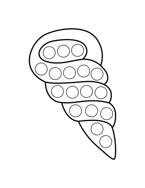 Premium vector dot marker coloring pages do a dot activity seashell outline hand drawing vector