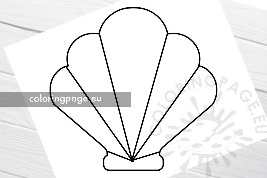 Free printable seashell template coloring page