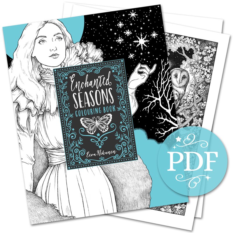 Downloadable fantasy coloring book â eeva nikunen
