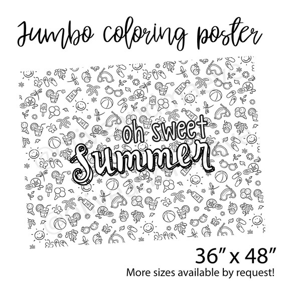 Oh sweet summer time seasons table top coloring page extra large poster large coloring page kids activity kids coloring coloring banner