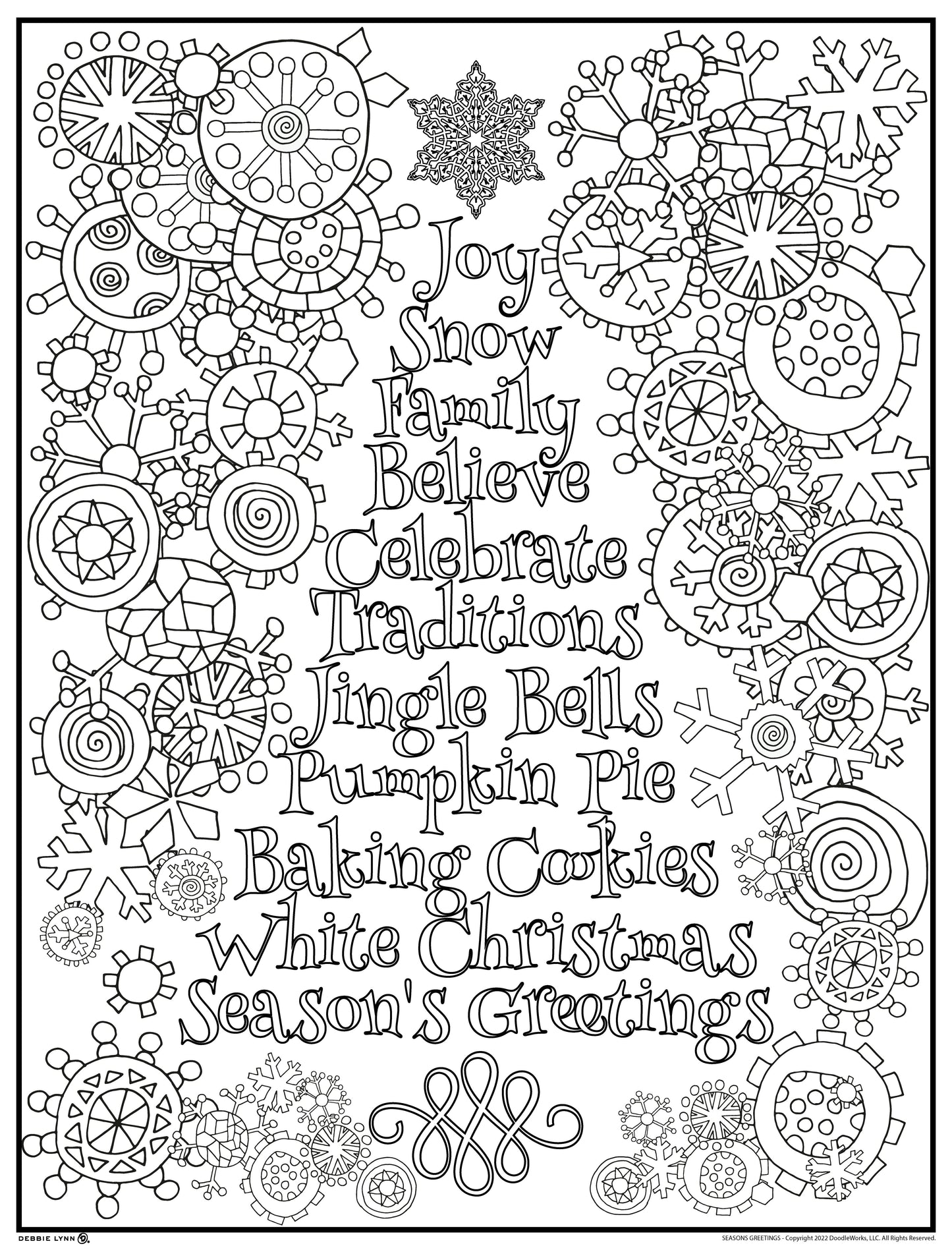 Seasons greetings personalized giant coloring poster x â debbie lynn