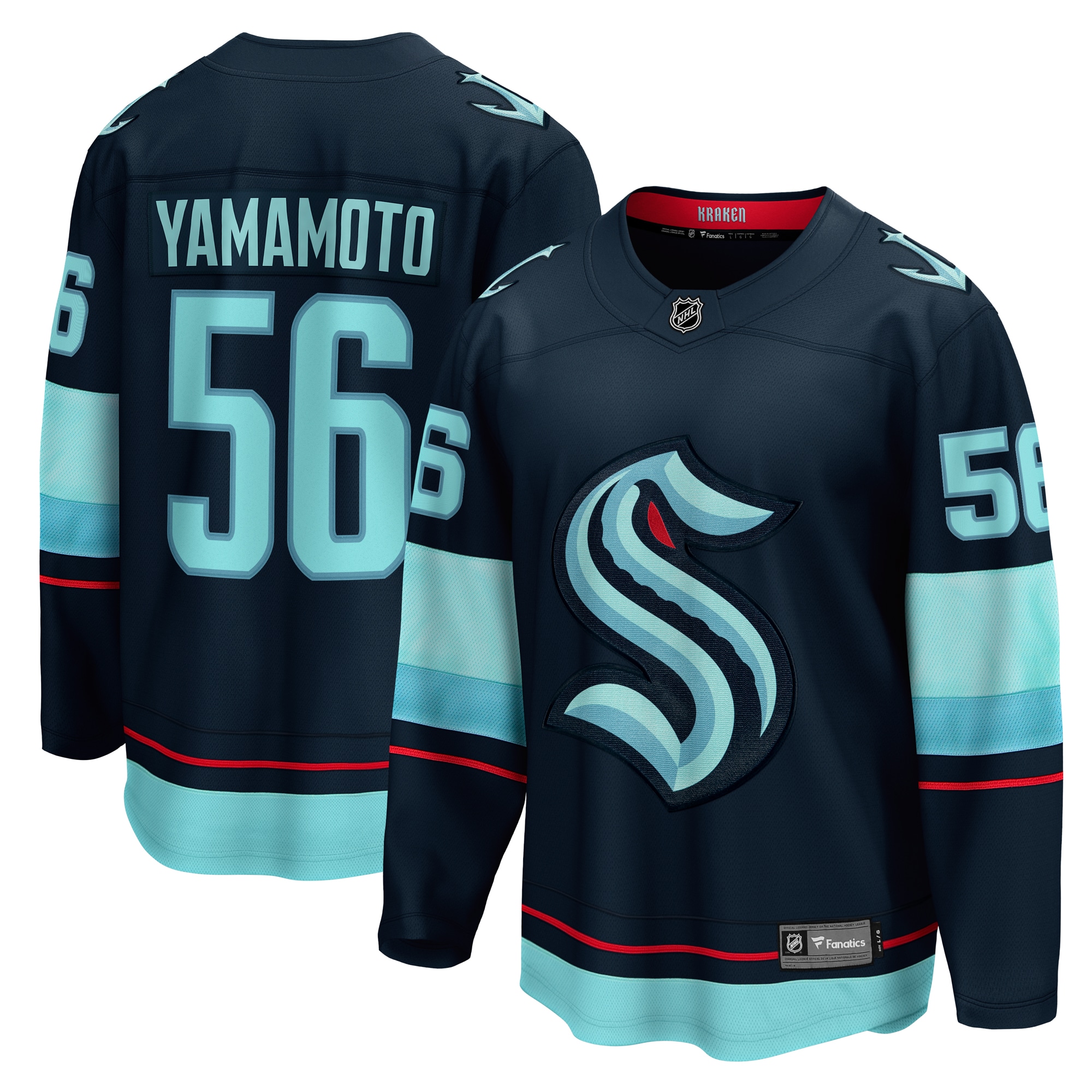 Kailer yamamoto seattle kraken fanatics branded home breakaway player jersey