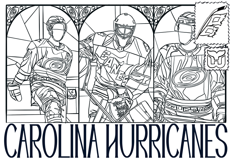 Canes stained glass coloring page