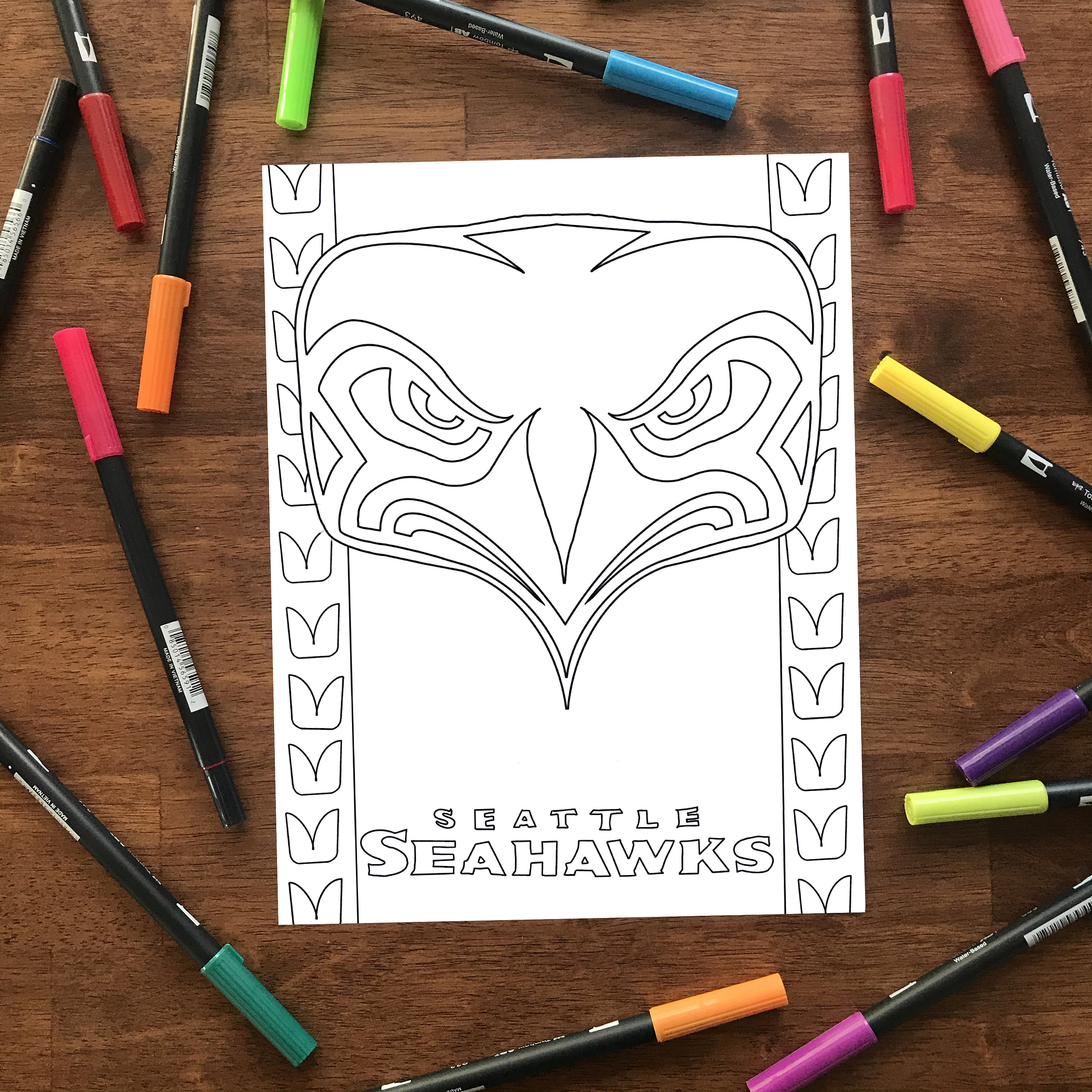 Seattle inspired coloring sheets instant digital download